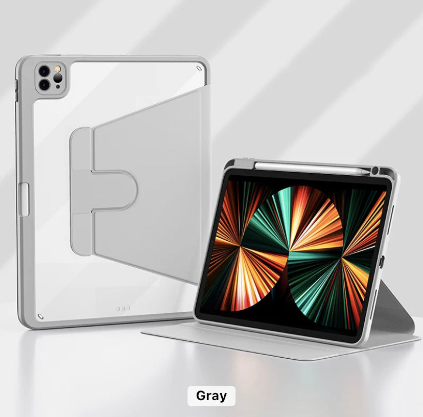Rotatory Flip Stand Case Cover For Apple iPad Pro 11 ( 2021 3rd Generation ) ( A2301 , A2459 , A2460 ) ( 2020 ) ( A2068 , A2230 , ( 2228 ), A2231 ( 11" Inch - Grey