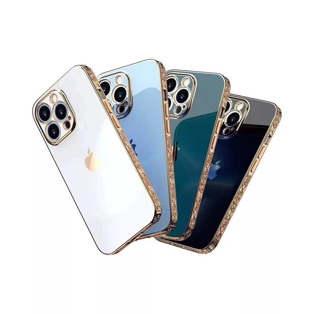 iPhone 13 Premium Silicone Series Camera Protection Carving Case – Light Blue - Guleel