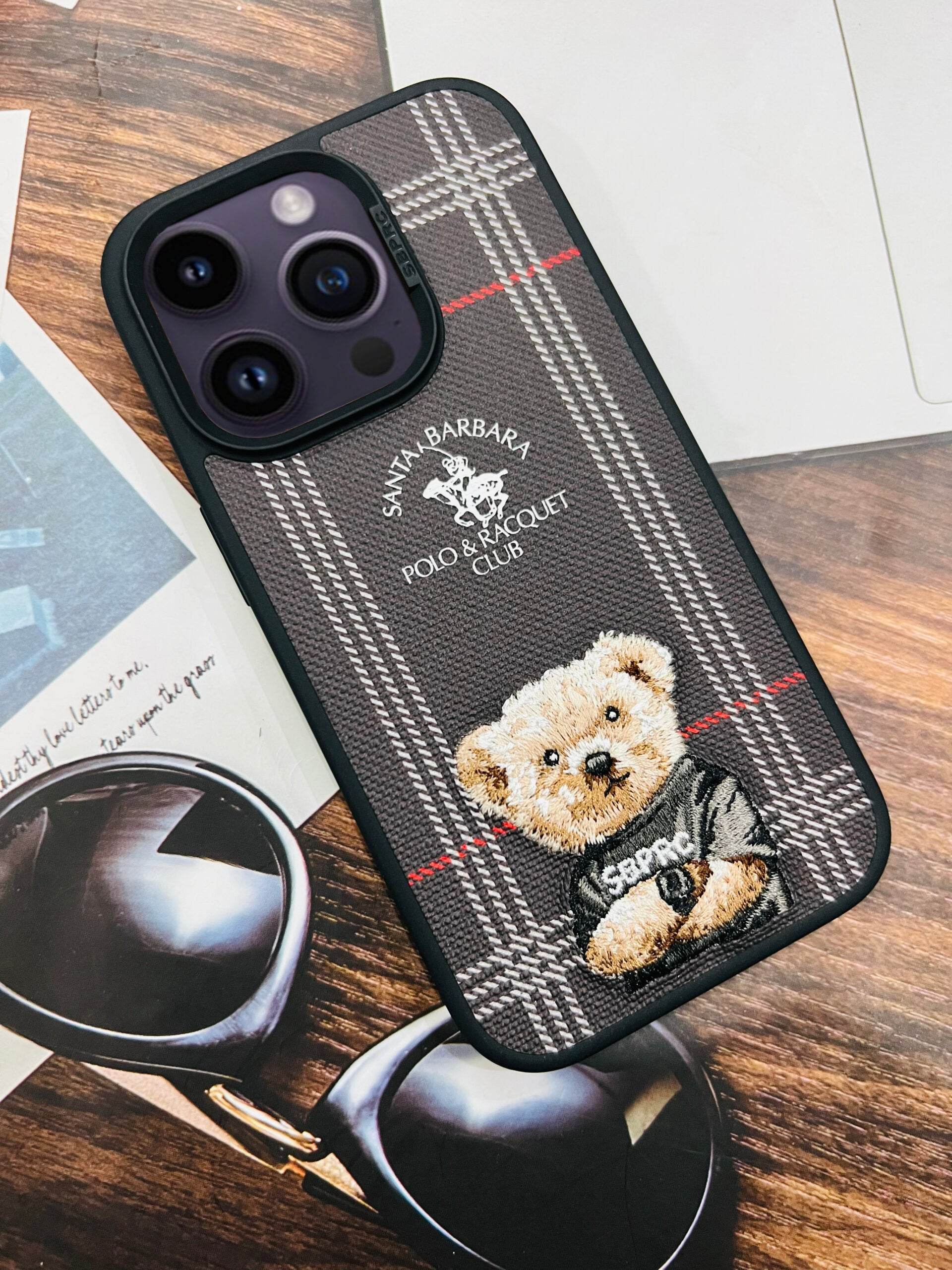 iPhone 14 Pro Premium Santa Barbara Polo Series Leather Cover – Black - Guleel