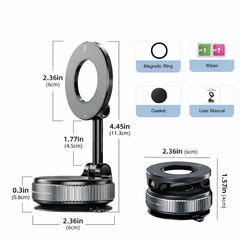 Magnetic Phone Holder with 360° Rotation