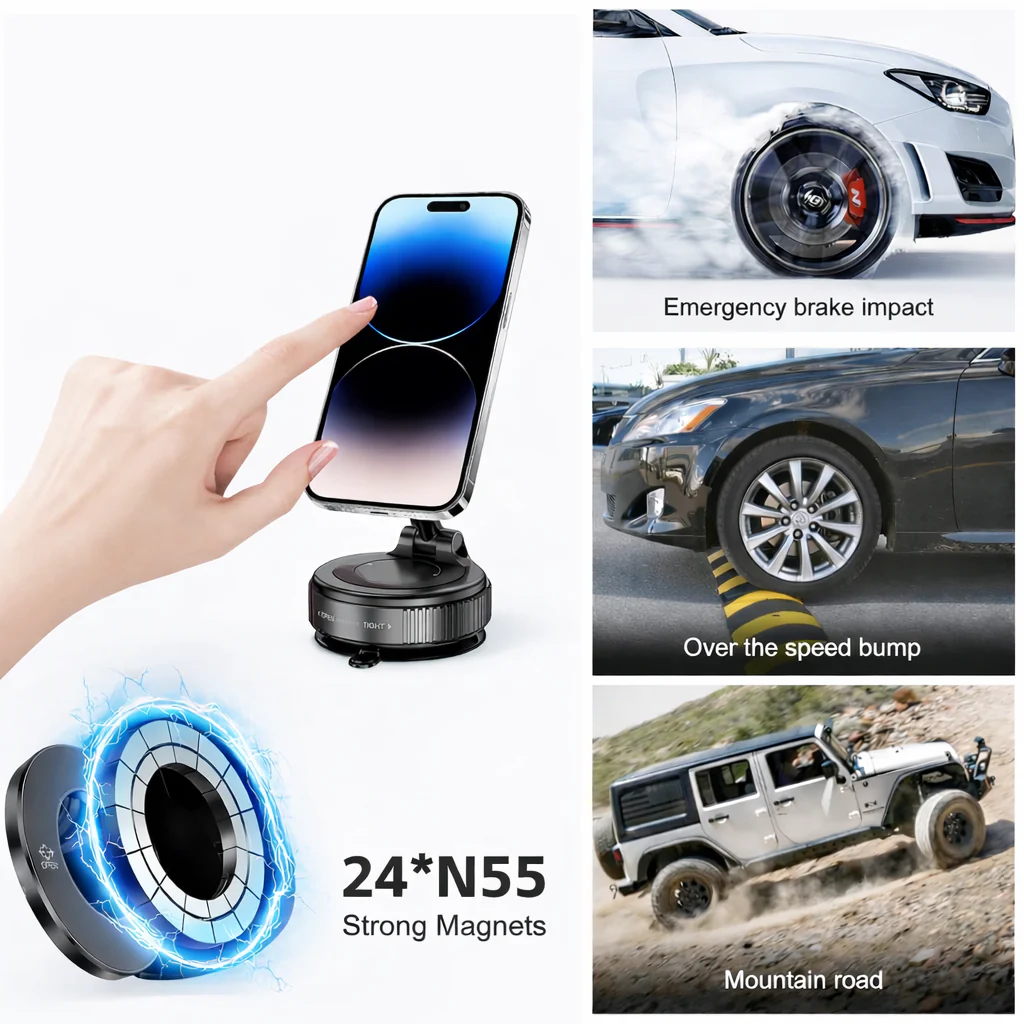 Magnetic Phone Holder with 360° Rotation