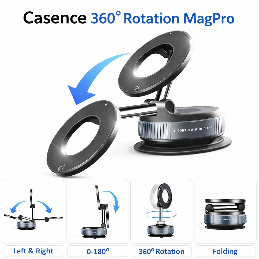 Magnetic Phone Holder with 360° Rotation