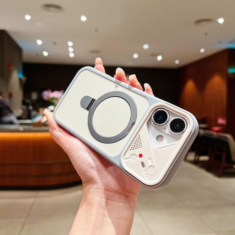 Magnetic Shockproof Mag-Safe Compatible Case Foldable 110° Metal Ring Kickstand Matte Finish