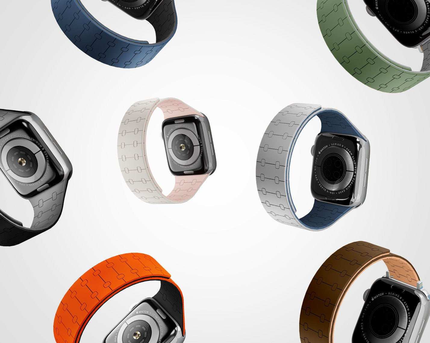 Mag Grip Loop Watch Strap Compatible with Apple Watch Series 9/8/7 (45mm) | Series SE2/6/SE/5/4 (44mm) | Series10 46mm | Ultra/Ultra 2 -Watch Not Included