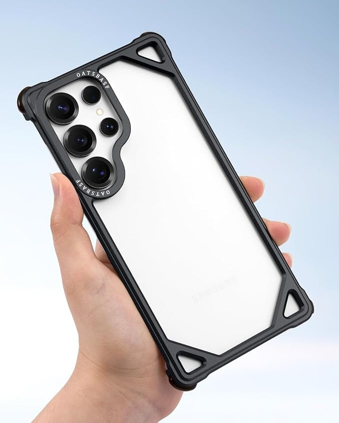 Metal Bumper Case Aluminum Frame Shock Protection Mobile Cover - Black