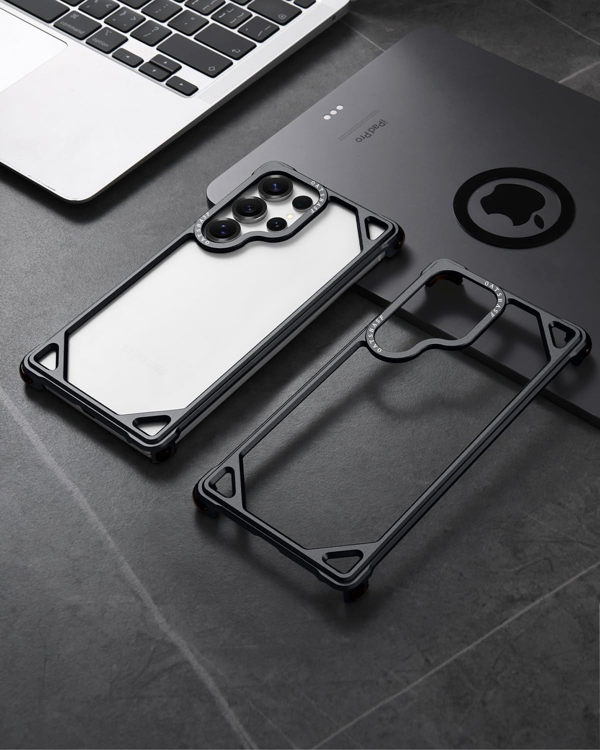 Metal Bumper Case Aluminum Frame Shock Protection Mobile Cover - Black