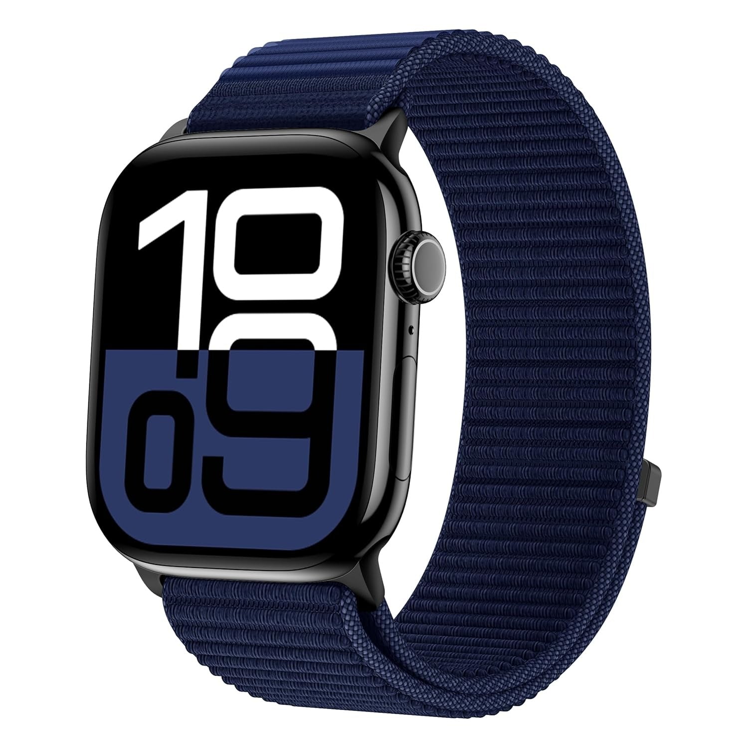 Nylon Loop Sport Band Compatible with Apple Watch Series 11/10/9/8/7/6/5/4/3/2/1 SE3 SE2 SE Ultra3/2/1, 38mm 40mm 41mm 42mm 44mm 45mm 46mm 49mm, Soft Adjustable Strap - Blue