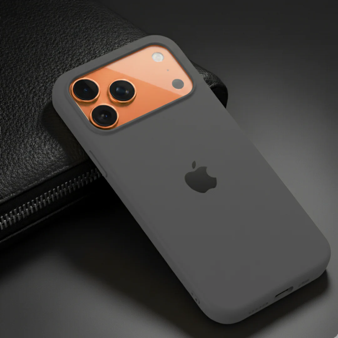 Premium Silicone Logo iPhone Case - Grey
