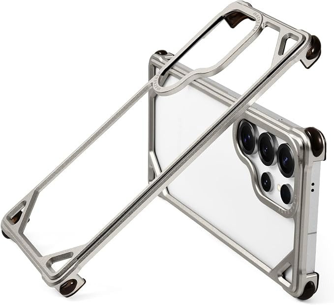 Metal Bumper Case Aluminum Frame Shock Protection Mobile Cover - Silver