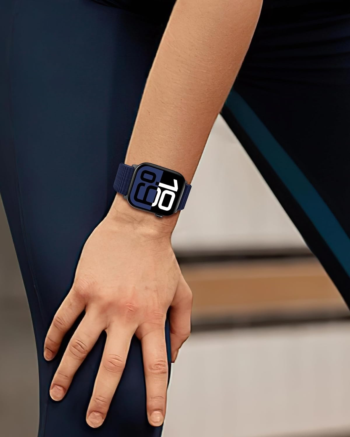 Nylon Loop Sport Band Compatible with Apple Watch Series 11/10/9/8/7/6/5/4/3/2/1 SE3 SE2 SE Ultra3/2/1, 38mm 40mm 41mm 42mm 44mm 45mm 46mm 49mm, Soft Adjustable Strap - Blue