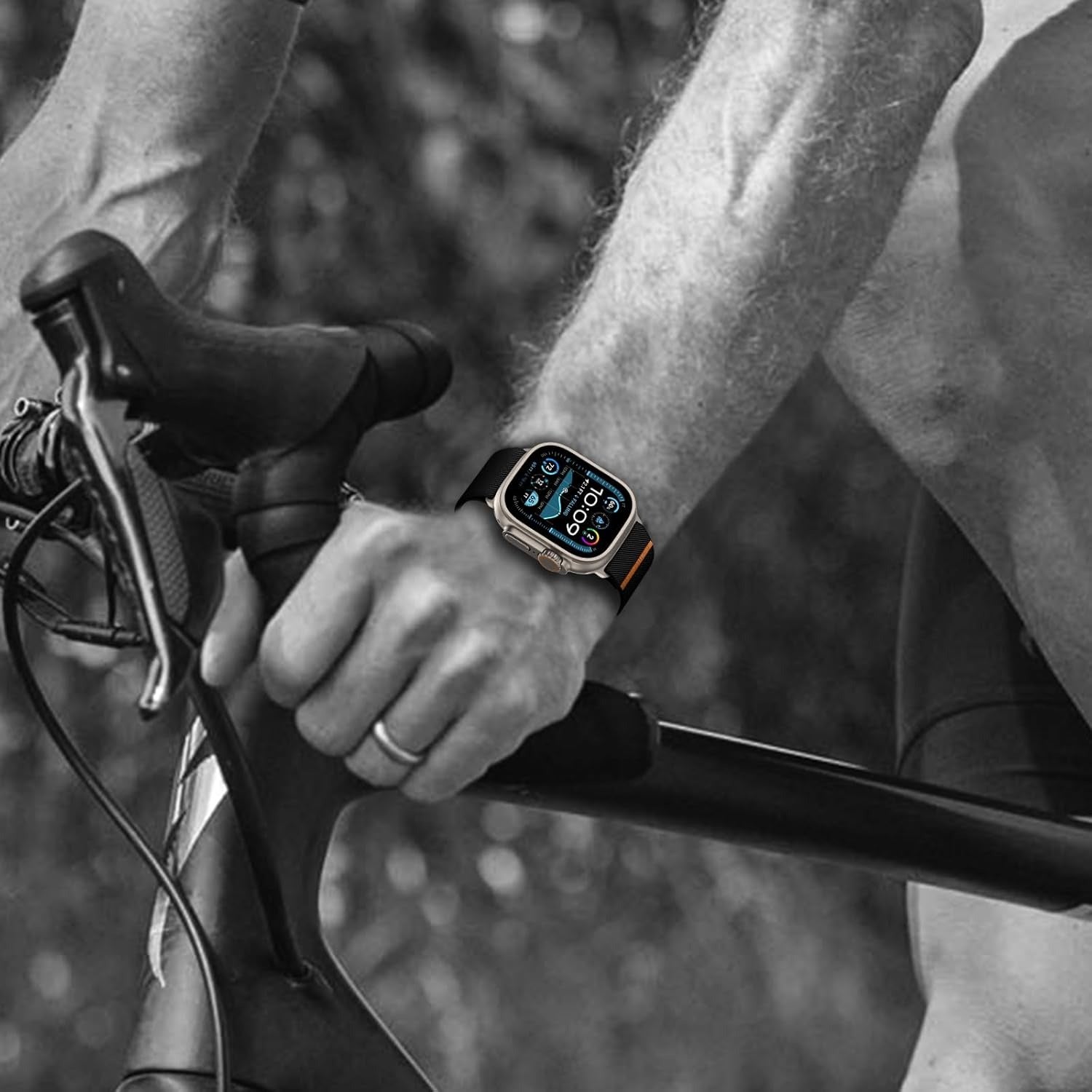 Sport Nylon Band Compatible with Apple Watch Series 9/8/7 (41mm/45mm) | Series 11/10 (42mm/46mm) | SE3/SE2/SE/6/5/4 (40mm/44mm) | Ultra 49mm | 3/2/1 38mm, Elastic Fabric Solo Loop iWatch Strap - Black