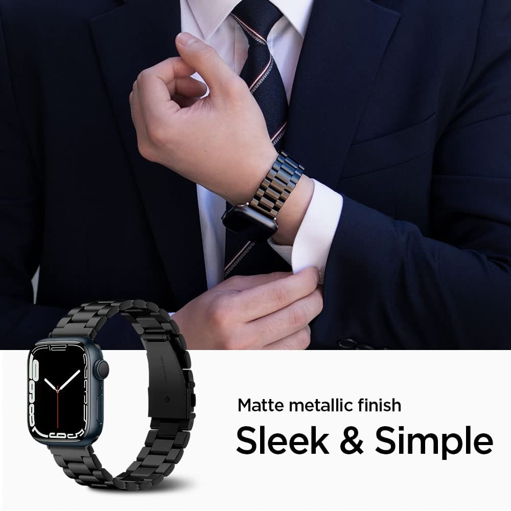 Strap Band for Apple Watch Ultra 3/2/1 49mm, Series 11/10 46mm, 9/8/7 45mm, SE3/SE2/SE/6/5/4 44mm, 3/2/1 42mm, Sleek Design, Durable(Modern Fit) - Black