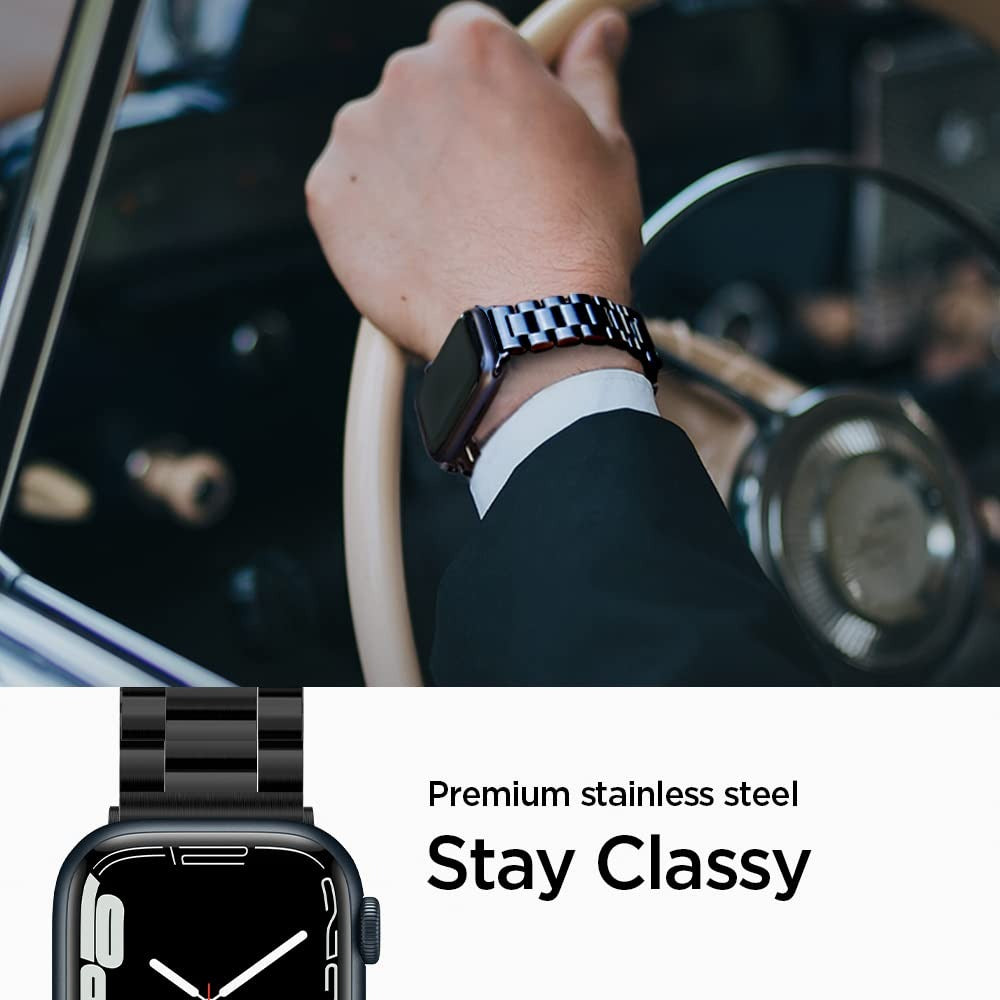 Strap Band for Apple Watch Ultra 3/2/1 49mm, Series 11/10 46mm, 9/8/7 45mm, SE3/SE2/SE/6/5/4 44mm, 3/2/1 42mm, Sleek Design, Durable(Modern Fit) - Black