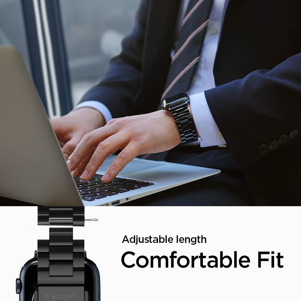 Strap Band for Apple Watch Ultra 3/2/1 49mm, Series 11/10 46mm, 9/8/7 45mm, SE3/SE2/SE/6/5/4 44mm, 3/2/1 42mm, Sleek Design, Durable(Modern Fit) - Black