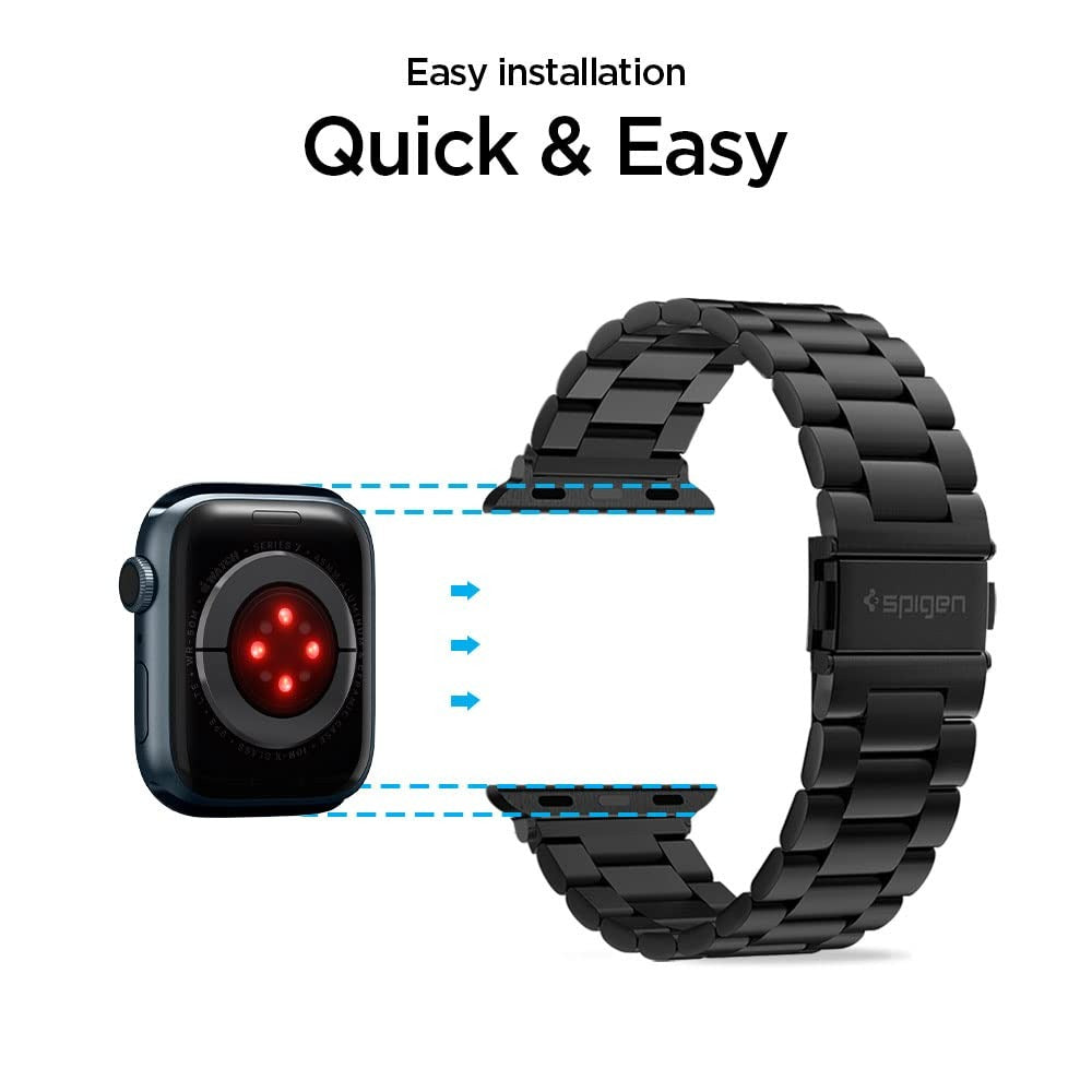 Strap Band for Apple Watch Ultra 3/2/1 49mm, Series 11/10 46mm, 9/8/7 45mm, SE3/SE2/SE/6/5/4 44mm, 3/2/1 42mm, Sleek Design, Durable(Modern Fit) - Black