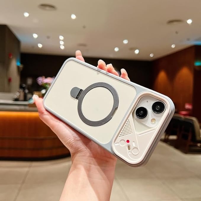 Magnetic Shockproof Mag-Safe Compatible Case Foldable 110° Metal Ring Kickstand Matte Finish