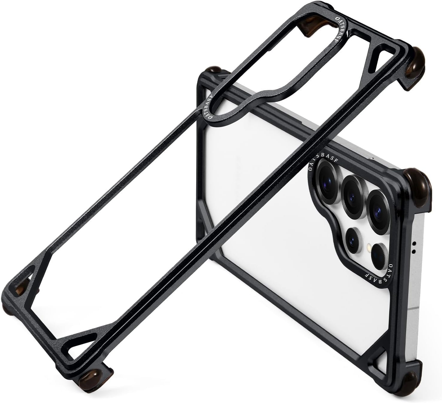 Metal Bumper Case Aluminum Frame Shock Protection Mobile Cover - Black