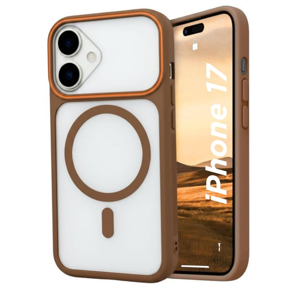 Premium Magnetic Magsafe Shockproof Mobile Case - Brown