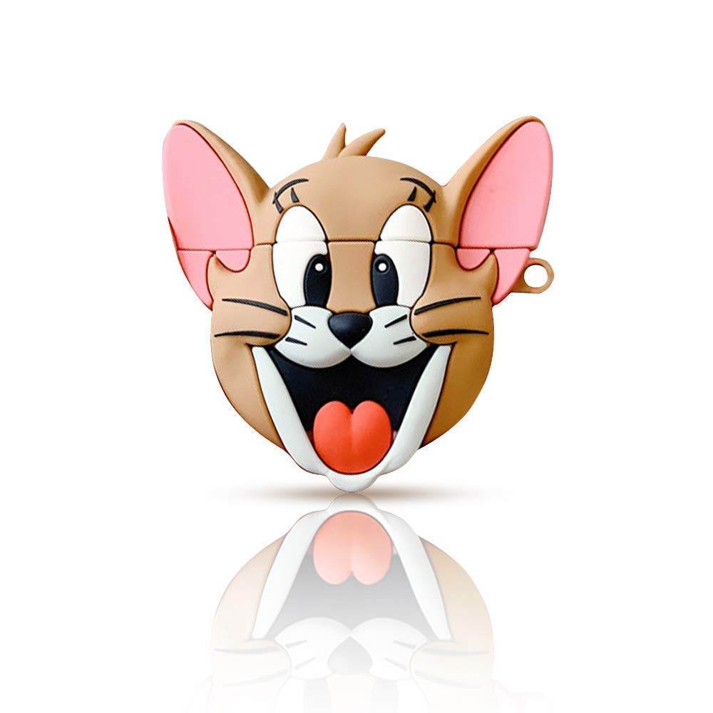 Airpod's 2 Cartoon Cute Jerry Silicone Case ( Airpods Not Included ) - Brown - Guleel