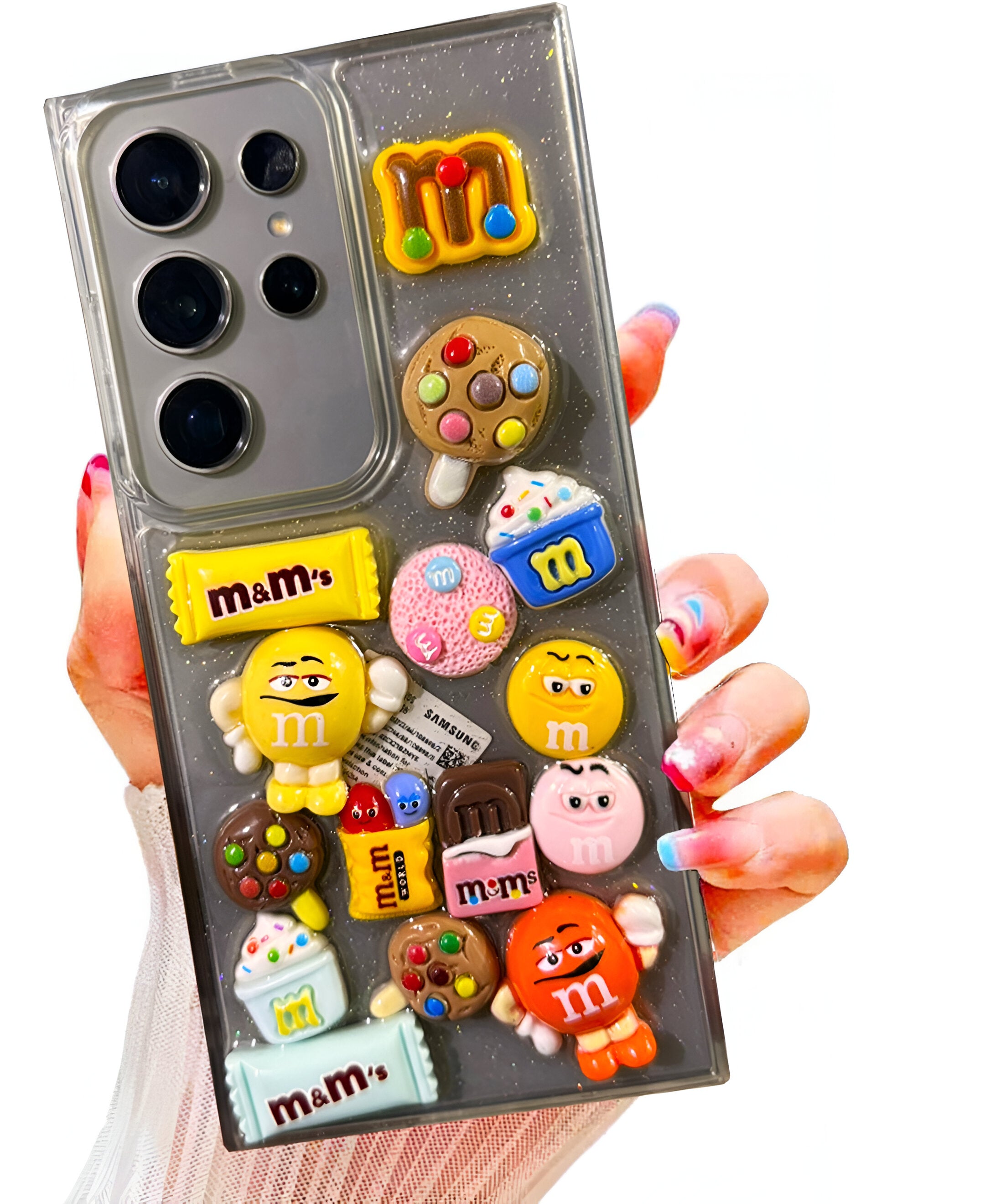Premium Shockproof 3D Chocolate Chip Beans Transparent Clear Case