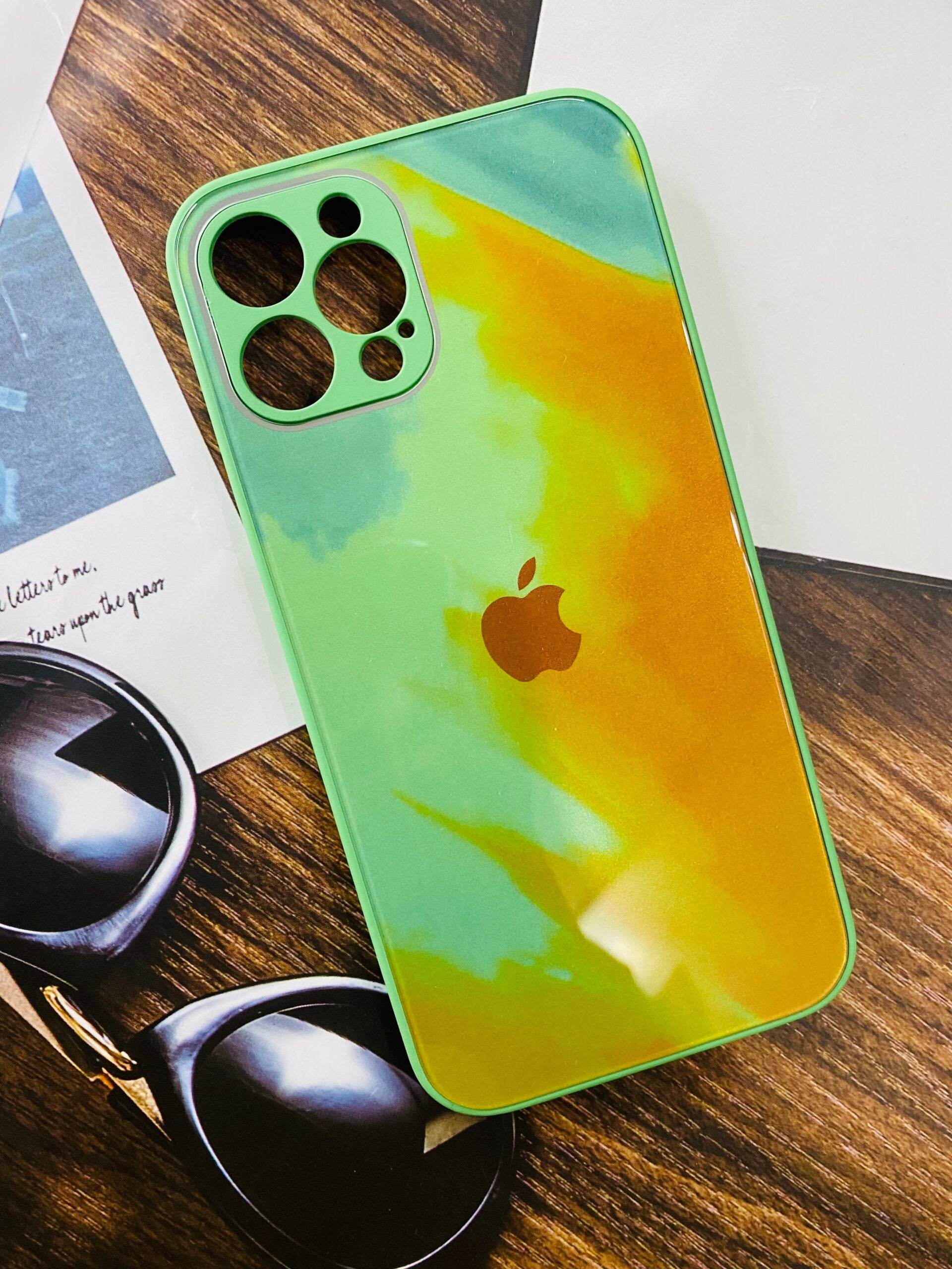 iPhone 12 Pro Premium Multicolor Mirror Finish Case - Green - Guleel