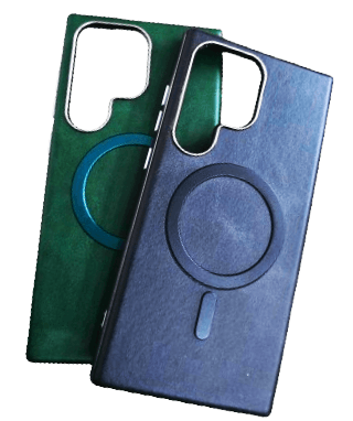 Galaxy S22 Ultra Premium Leather Mag Safe Case - Dark Blue - Guleel