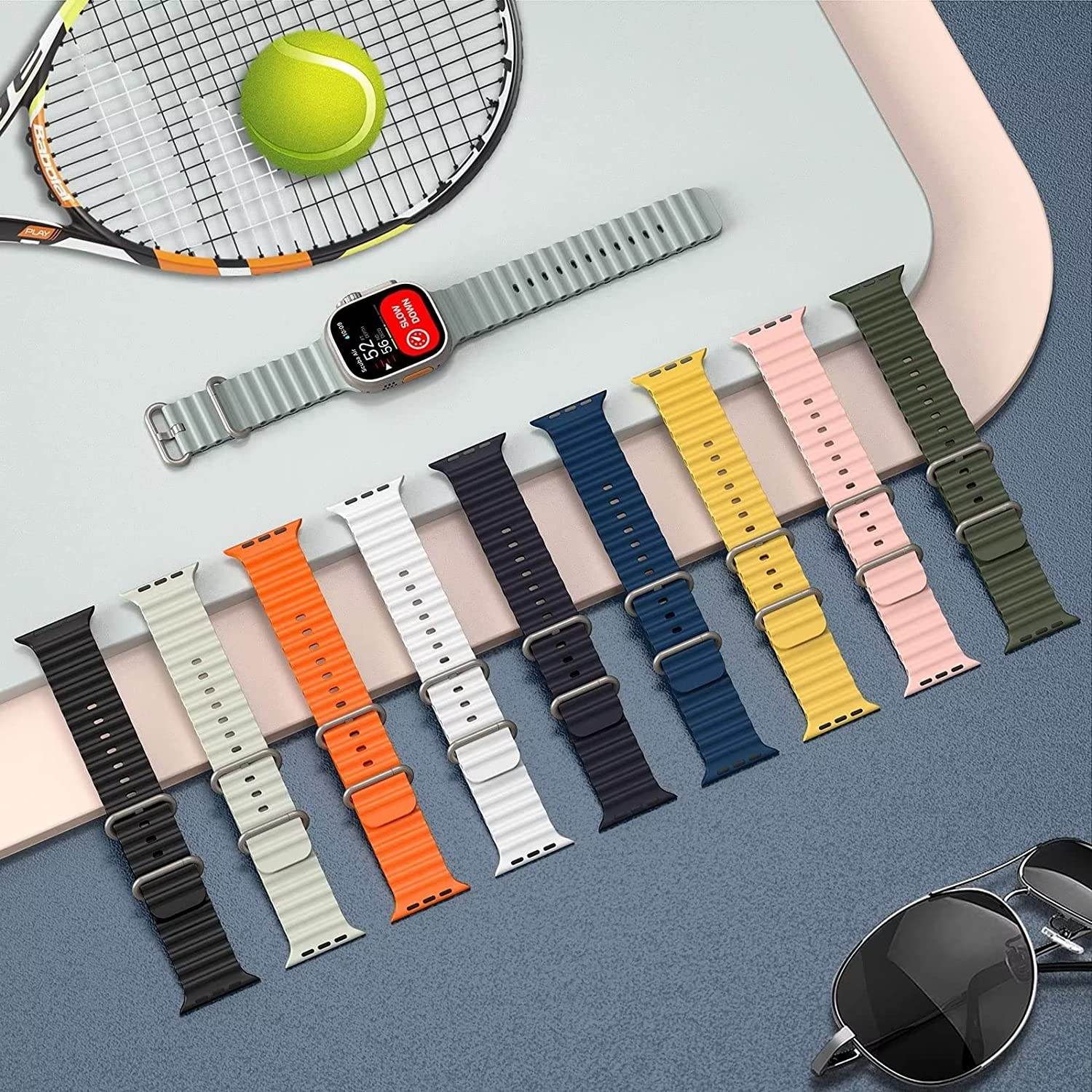 Ocean Band Apple Watch Strap -Orange - Guleel