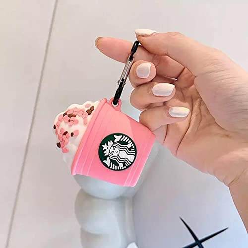 Airpod's Pro Cute Silicone Protective Starbucks Case - Pink - Guleel
