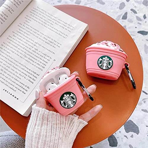 Airpod's Pro 2 Cute Starbucks Cartoon Silicone Case - Pink - Guleel
