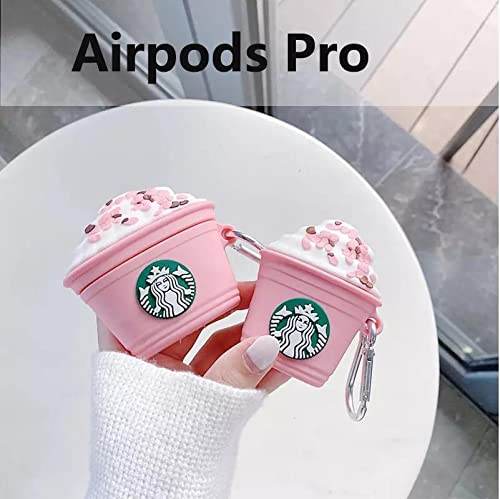 Airpod's Pro Cute Silicone Protective Starbucks Case - Pink - Guleel