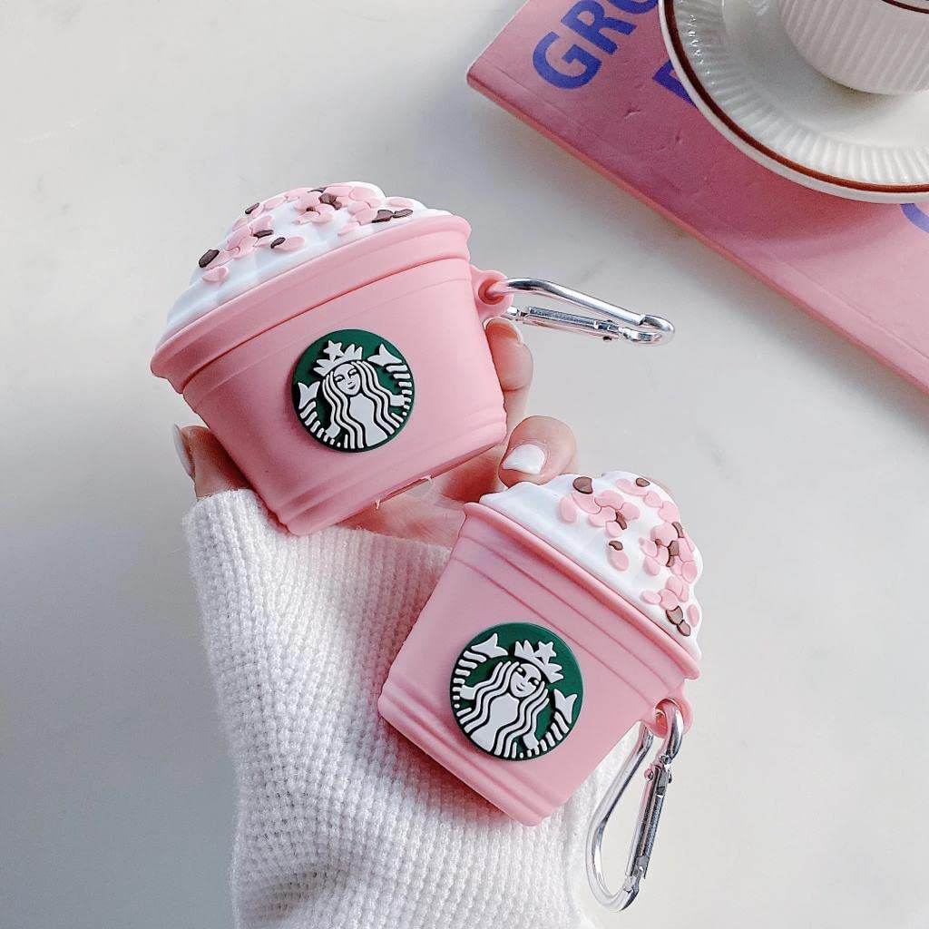 Airpod's Pro Cute Silicone Protective Starbucks Case - Pink - Guleel