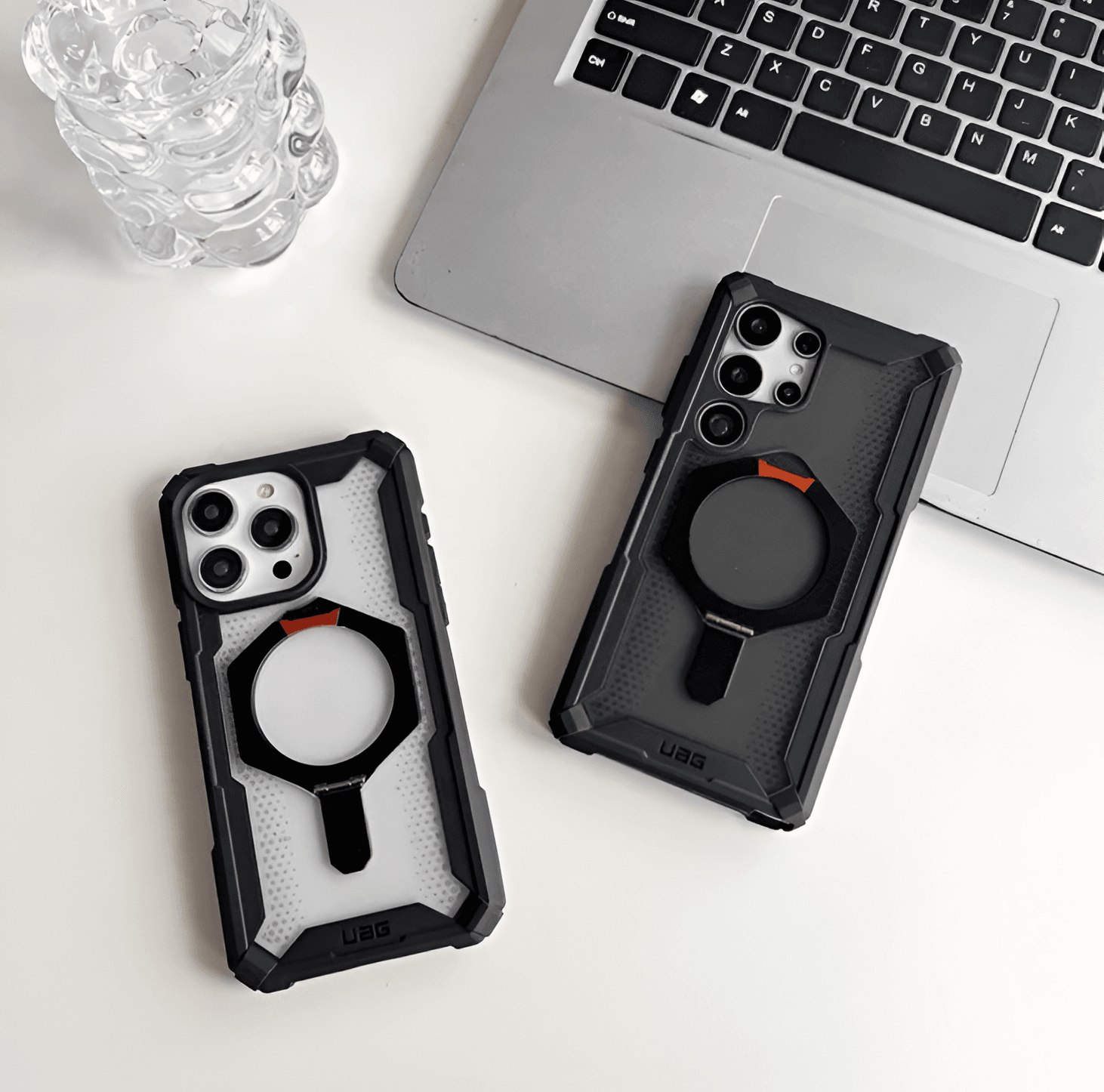 UAG Plasma XTE Rugged Armor with MagSafe & Metal Kickstand - Black Red - Guleel