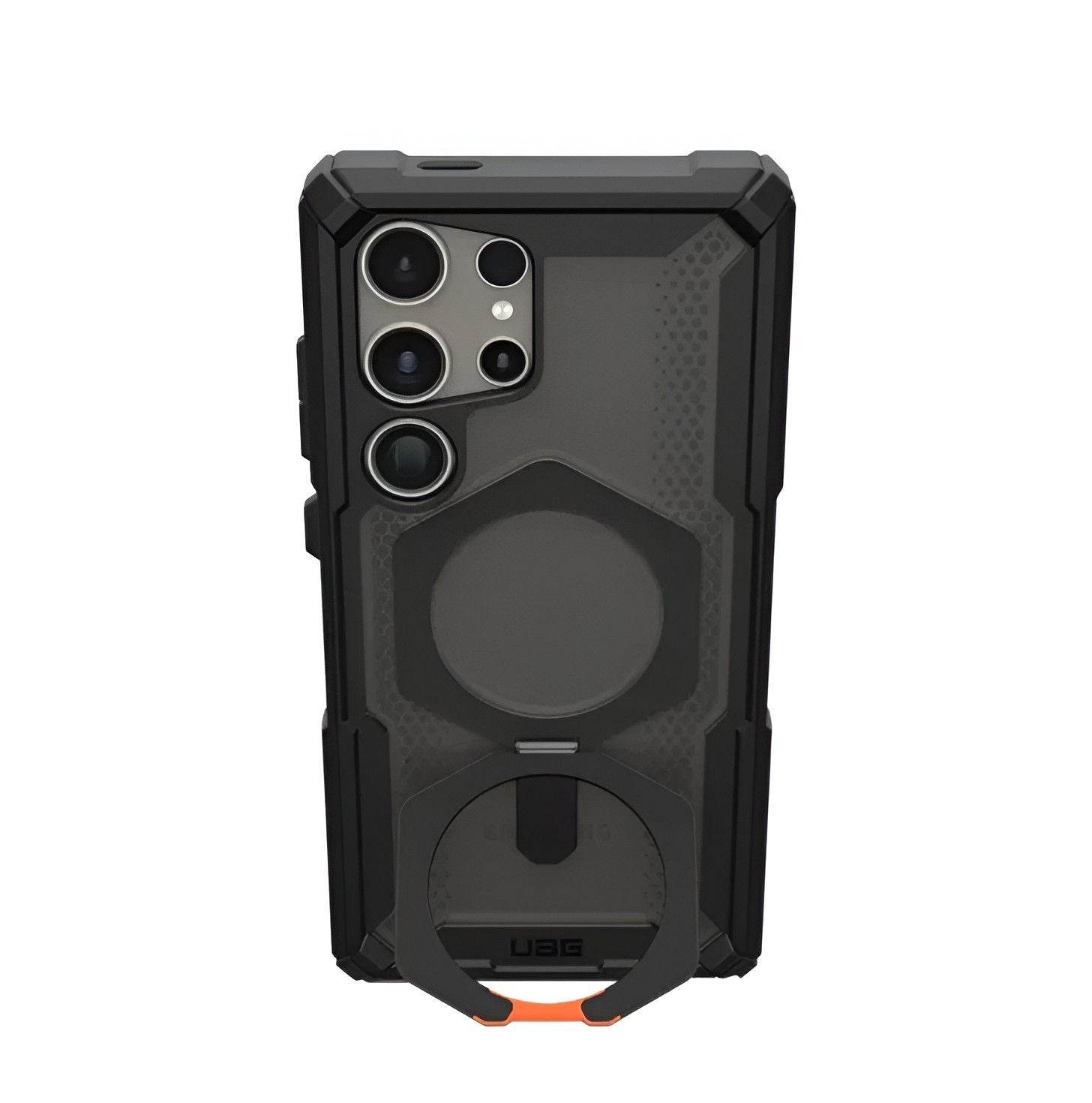 Premium UAG Rugged UAG Armor with MagSafe & Metal Kickstand - Black Red - Guleel