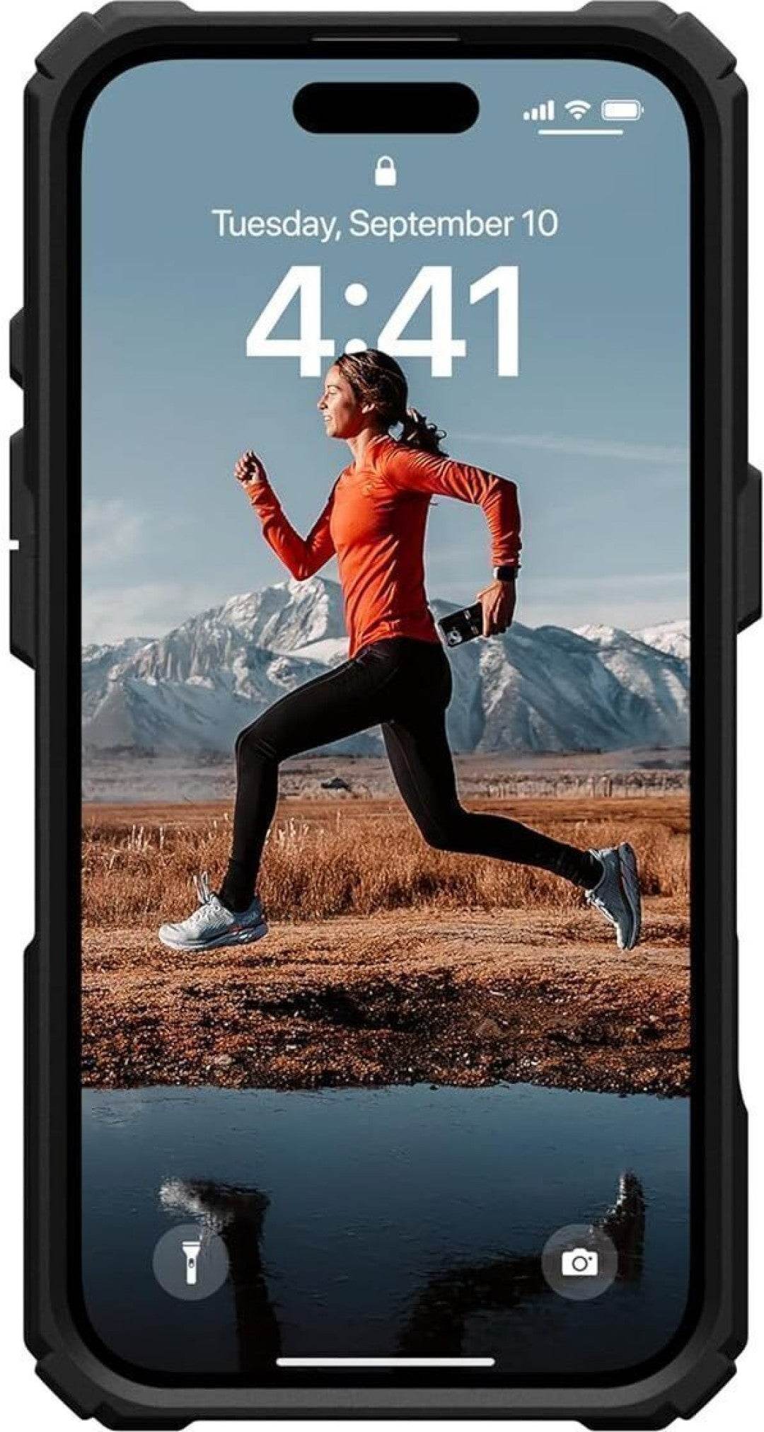 Premium UAG Rugged Armor with MagSafe & Metal Kickstand - Black Red - Guleel