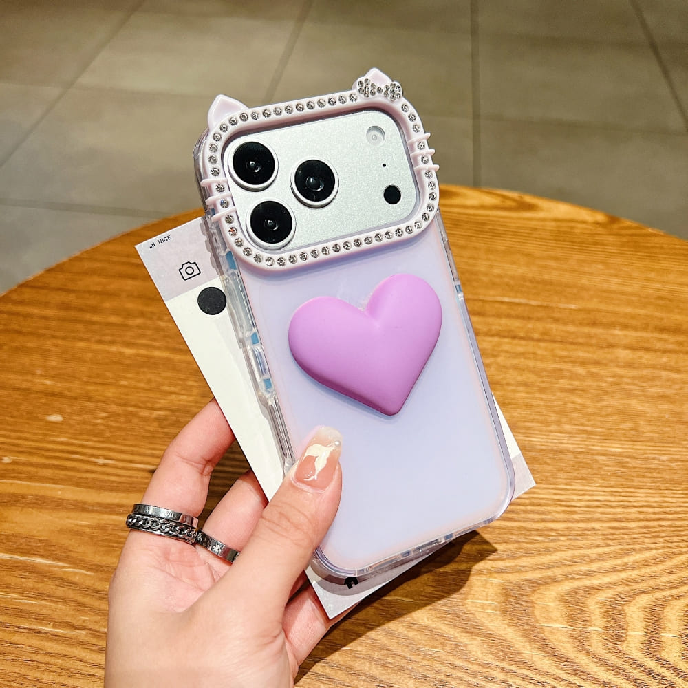 Luxury 3D Heart Silicone Phone Case with Camera Lens Protection | Cute Shockproof Soft TPU Cover