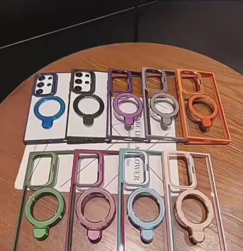 Premium Transparent Magsafe Stand Mobile Cover