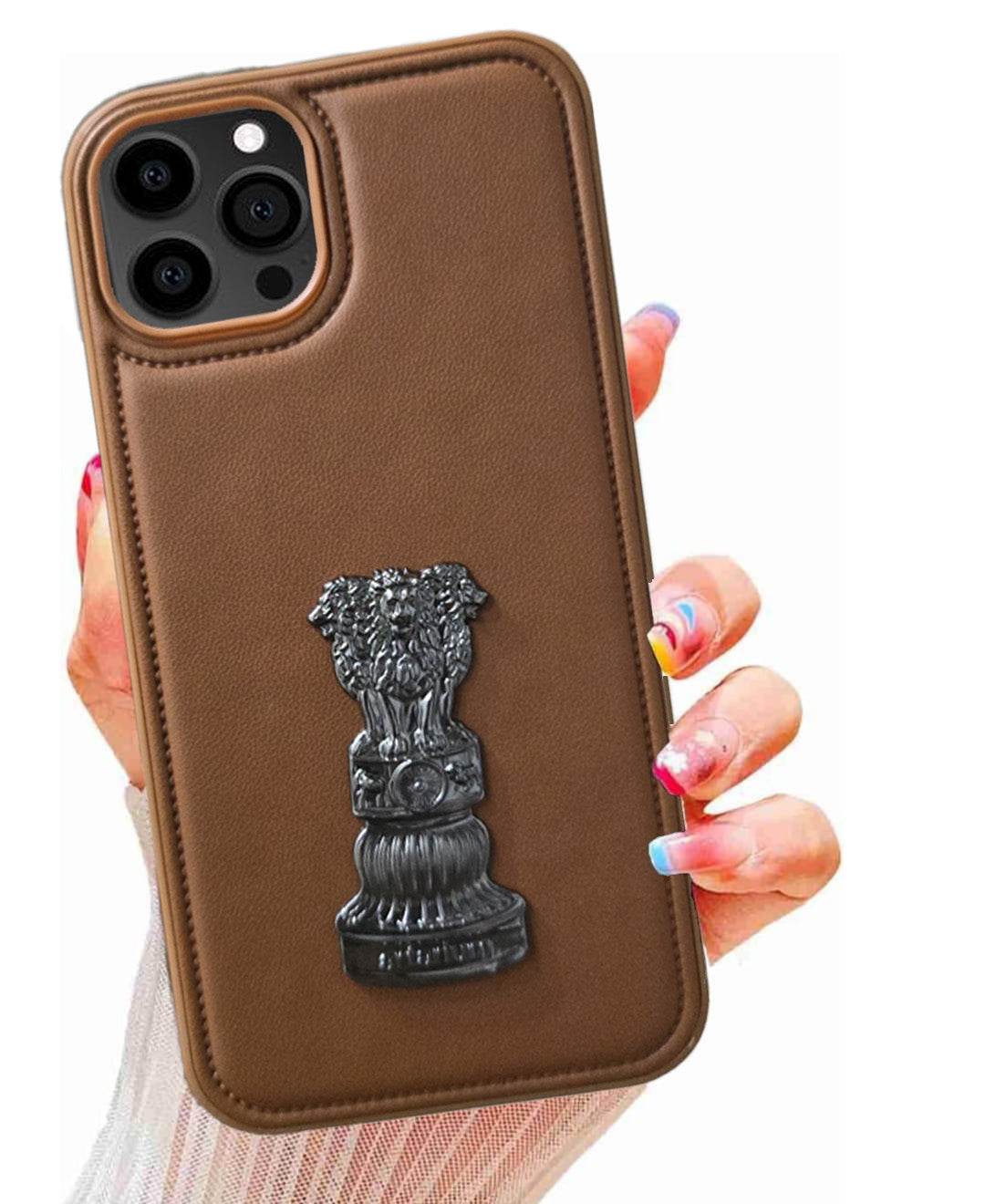 Premium Leather Engraving Back Cover - Brown - Guleel