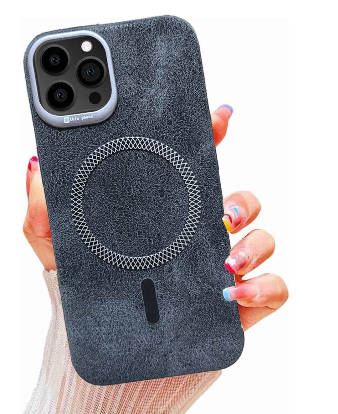 Premium Leather Mobile Back Case Cover - Grey - Guleel