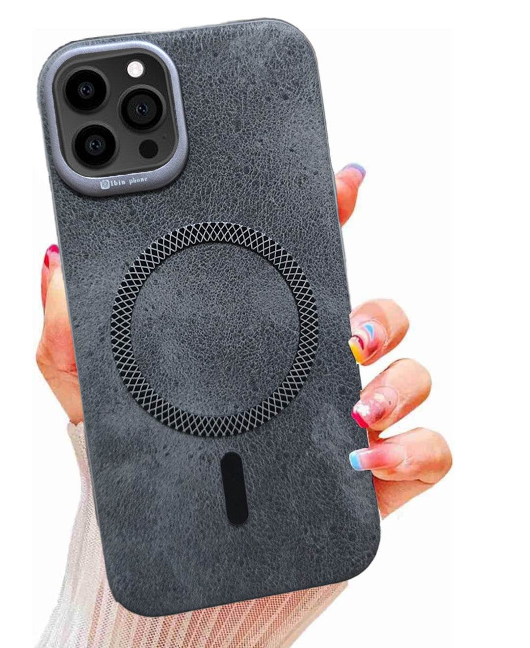 Premium Leather Mobile Back Case Cover - Black - Guleel