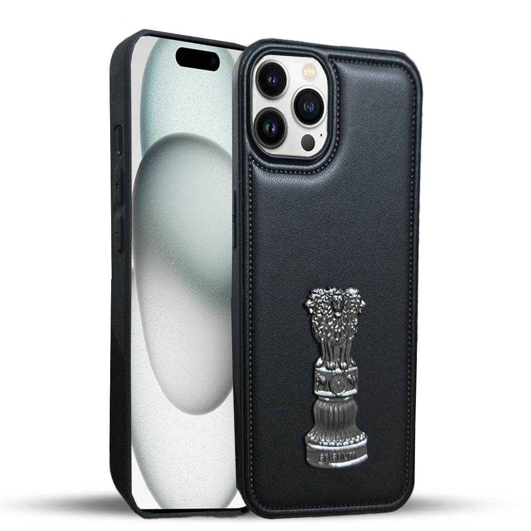 Premium Leather Engraving Back Cover - Black - Guleel