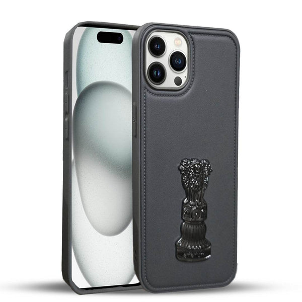 Premium Leather Engraving Back Cover - Grey - Guleel