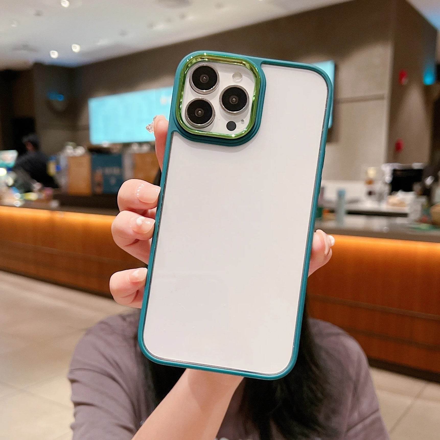 iPhone 13 Pro Premium Shock Proof Transparent Case - Dark Green - Guleel