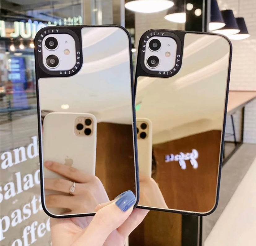 iPhone 13 Premium Mirror Reflective Phone Cover - Gold - Guleel