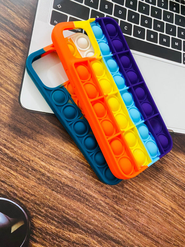 iPhone 12 Pro Max Pop Silicone Fidget Stress Buster Silicone Case - Multicolor - Guleel
