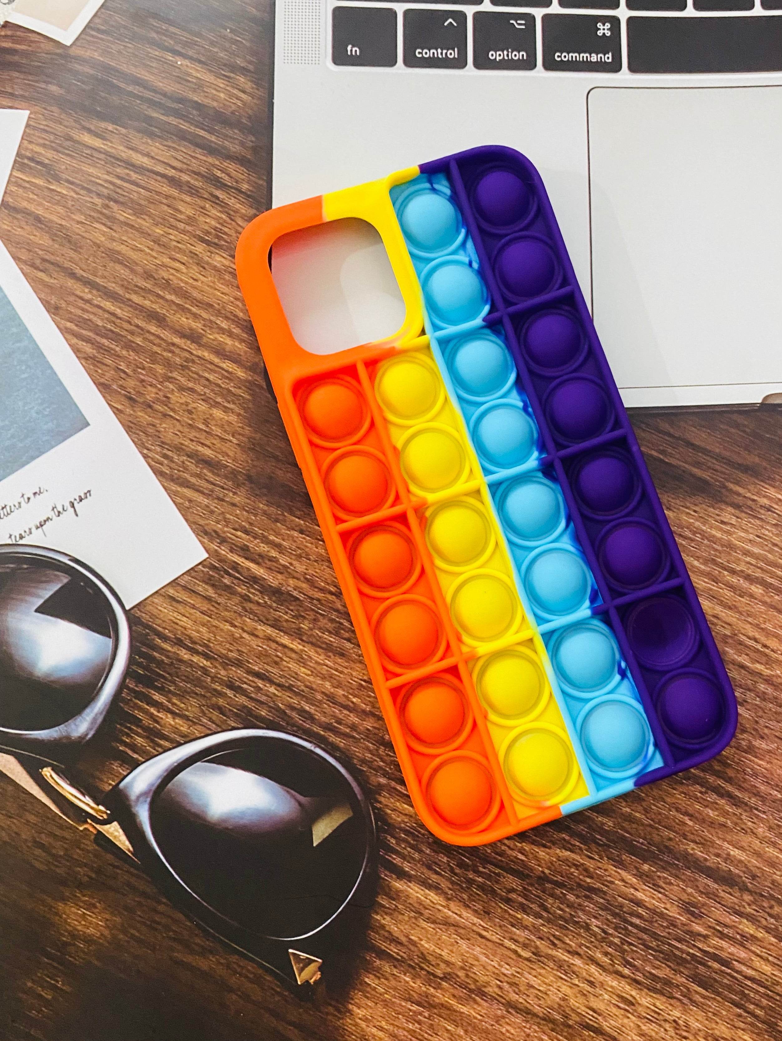 iPhone 12 Pro Max Pop Silicone Fidget Stress Buster Silicone Case - Multicolor - Guleel