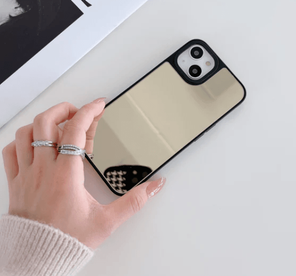 iPhone 13 Premium Mirror Reflective Phone Cover - Gold - Guleel