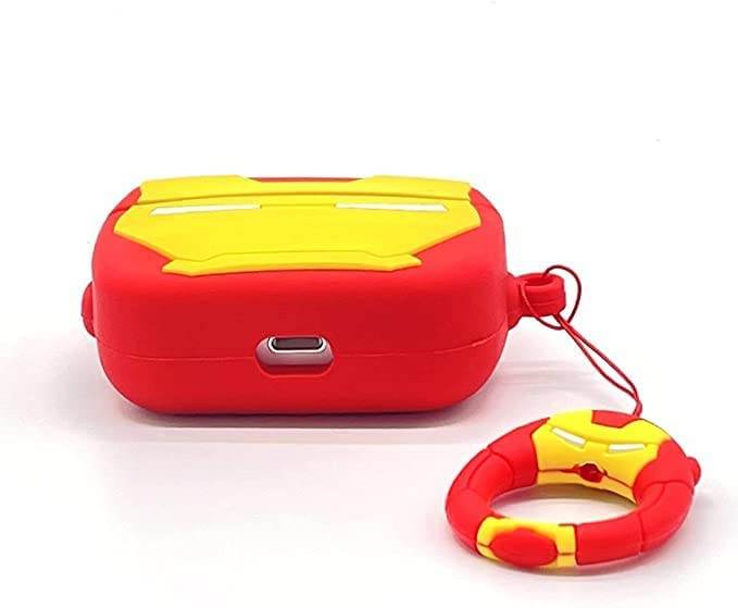 Airpod's 3 Cute Iron man Cartoon Silicone Case - Yellow Red - Guleel