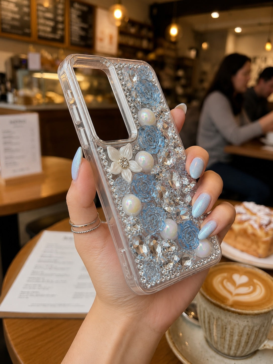 Cute Glitter Rhinestone Cover- Blue