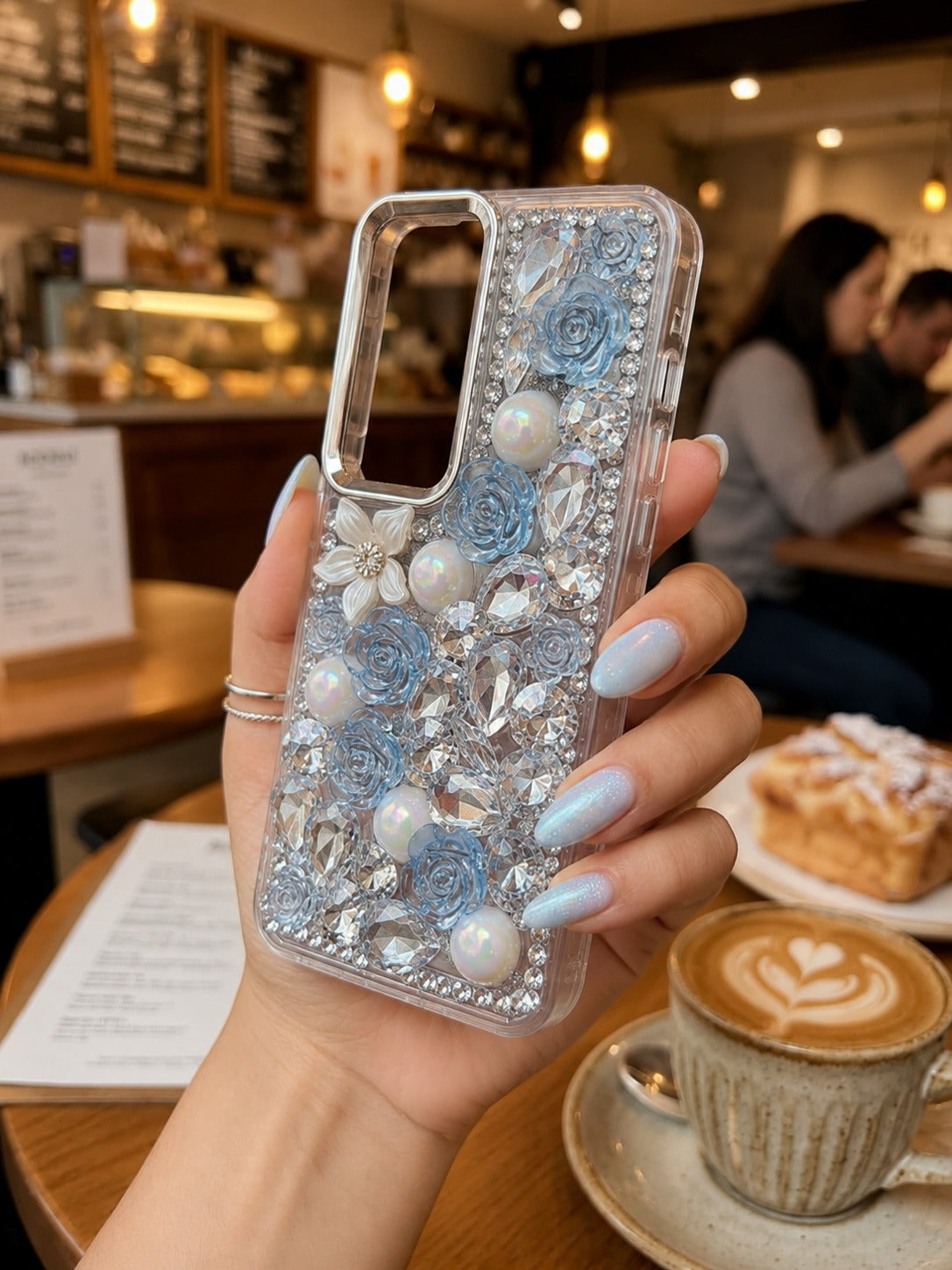 Cute Glitter Rhinestone Cover- Blue
