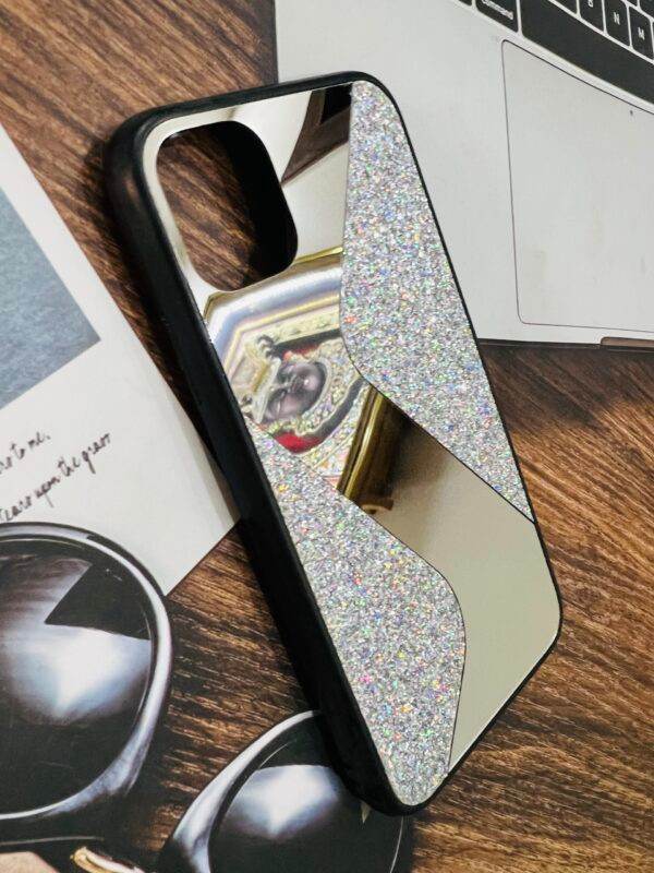 Premium Glitter Zigzag Case - Silver - Guleel